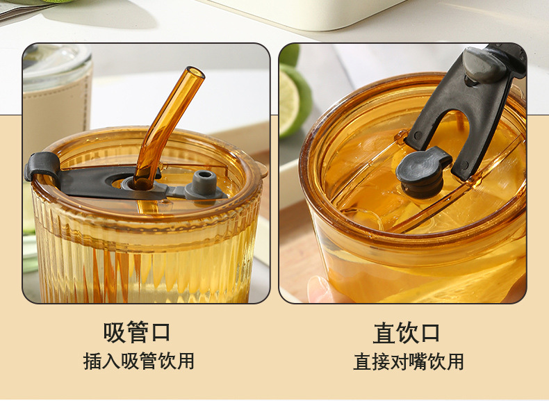 The popular bamboo joint cup, InS-style straw coffee cup, store anniversary promotion advertisement, gift glass water cup with logo printing pic 10