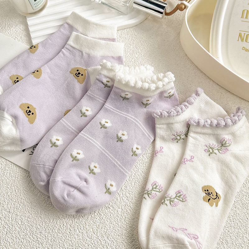 袜子地摊一件代发船袜女春夏花边短袜低腰浅口可爱少女学生袜百搭休闲潮袜一件代发详情7