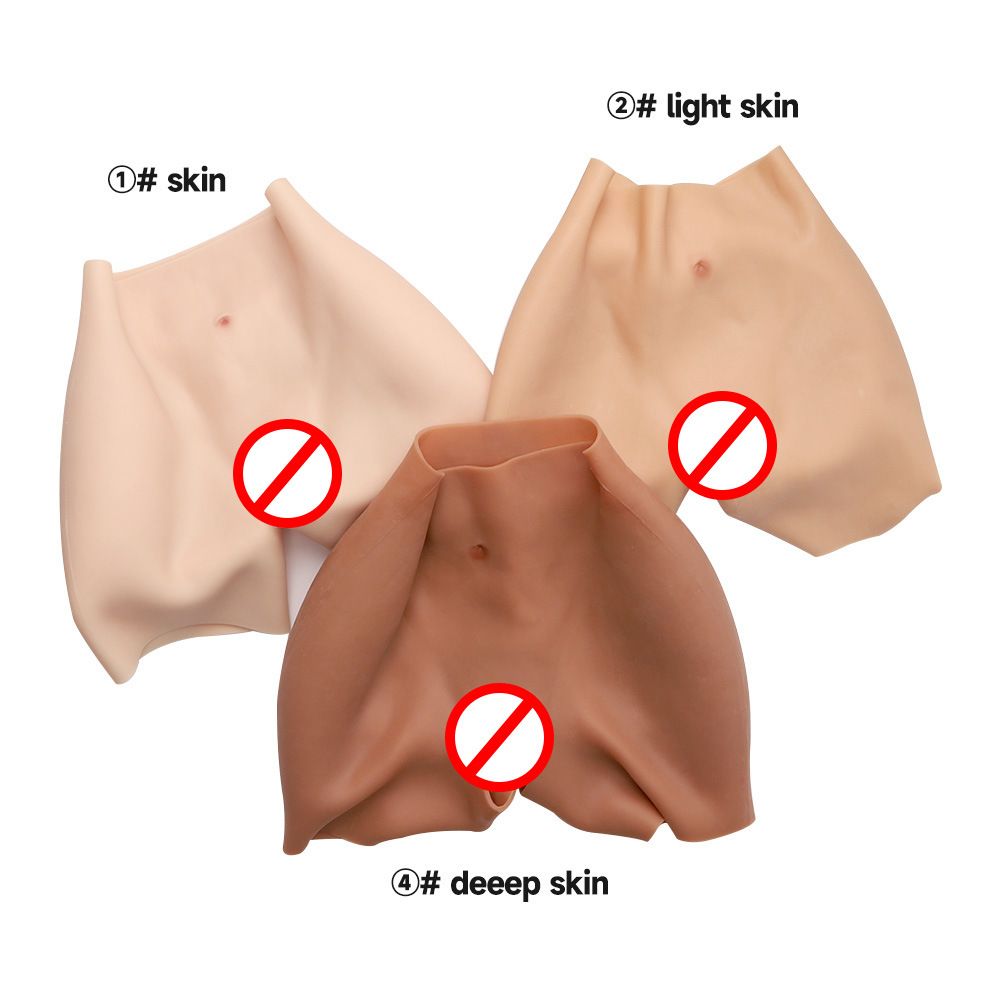 0.8-2.6增厚丰臀丰胯神器伪娘变装假阴裤开档四角裤假屁股硅胶臀详情7