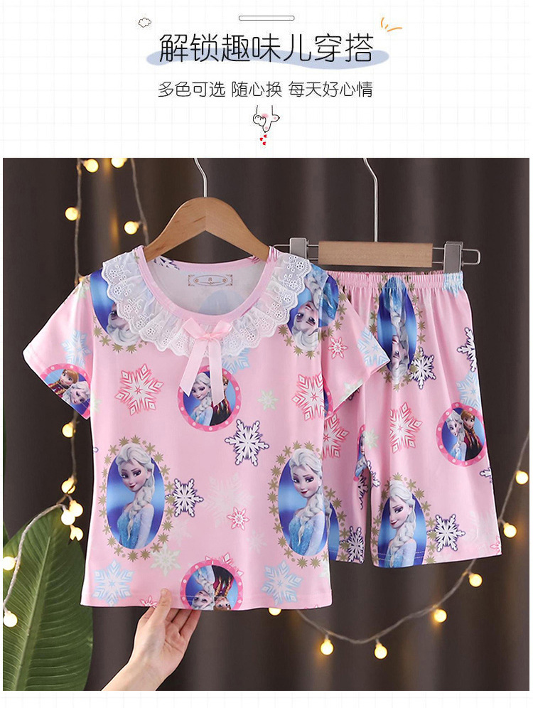 儿童睡裙短袖夏季女童装纯棉亲子宝宝薄款公主裙小女孩睡衣家居服详情5