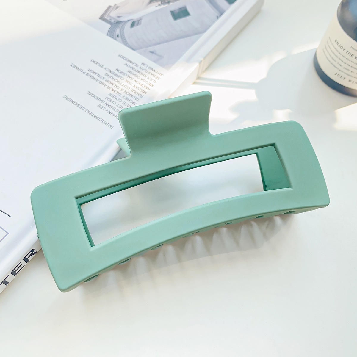 夏季超大号抓夹女糖果色13cm方形发夹后脑勺发量多鲨鱼夹头饰批发详情13