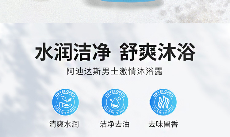 阿迪达斯男士活力沐浴露激情天赋冰点能量纵情400ml清洁舒缓批发详情7