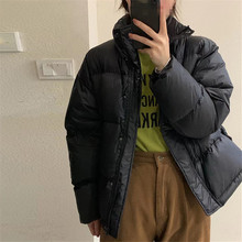 Down jacket for women, mid-length, knee-length style, 2022 Dongdaemun, South Korea, patchwork knitted hooded couple white duck down jacket trend pic 5