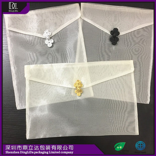 厂家提供现货盘扣纱袋纯色翻盖防尘袋服装收纳袋旗袍丝巾外套详情2