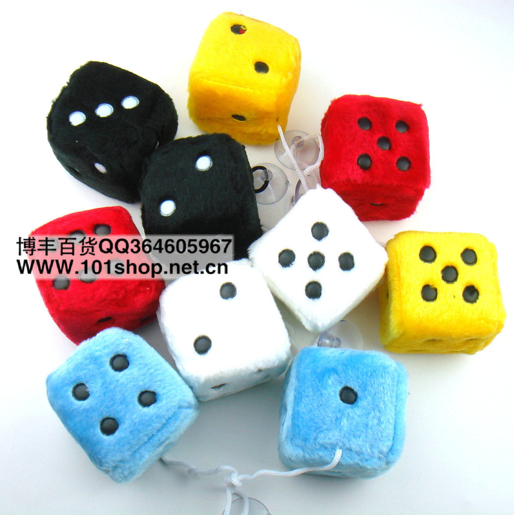 速卖通亚马逊wish跨境专供爆款毛绒色子汽车挂件骰子饰品车挂详情50