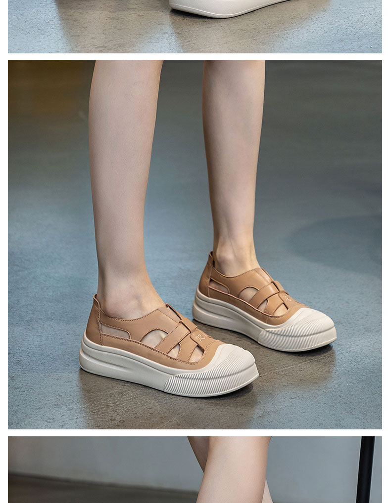 2024年夏季新款厚底凉鞋头层牛皮女士休闲运动风舒适百搭套鞋详情14