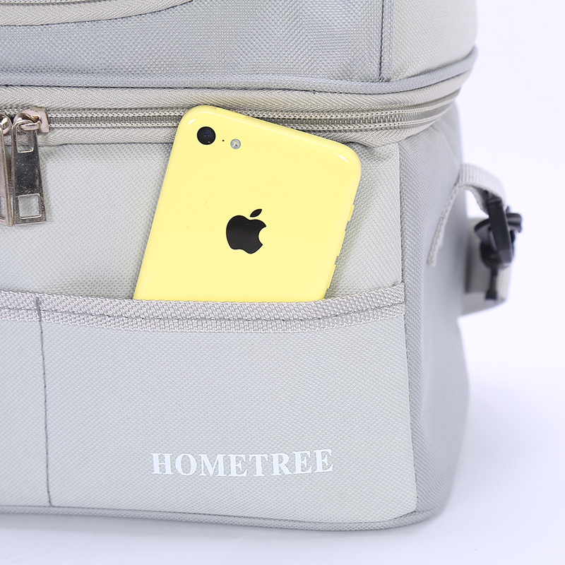 Customized double-layer insulated bags, insulated packs, simple and creative ice packs, waterproof bento packs, hand-held bags, aluminum mold bento meal packs pic 13