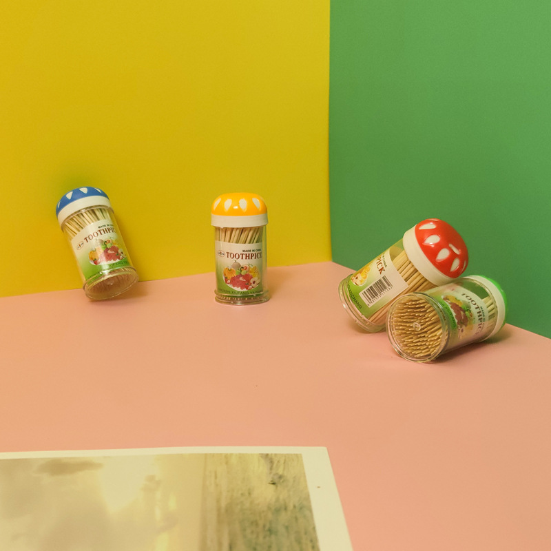 12瓶装一次性双头牙签雪花牙签筒 竹制牙签 地摊货源一元二元批发详情22