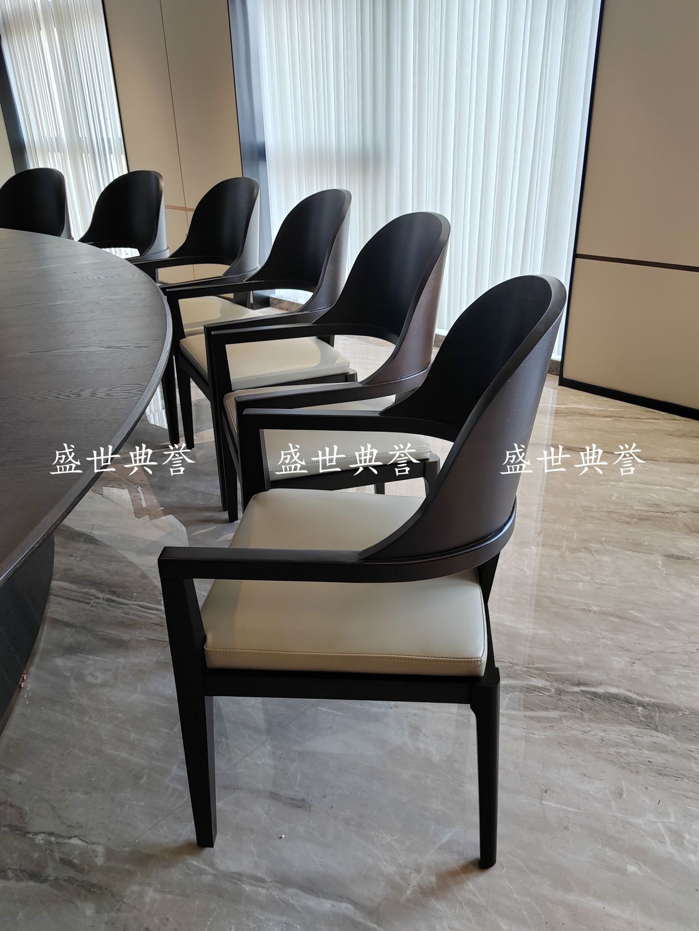 Xiamen International Hotel Solid wood dining tables and Chairs, internal club business reception solid wood chairs, designer light luxury chairs pic 4