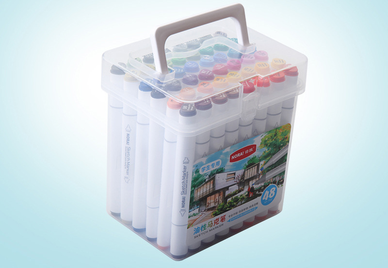 批发双头创意马克笔pp油性马克笔盒子彩色马克笔学生专用套装80色详情5