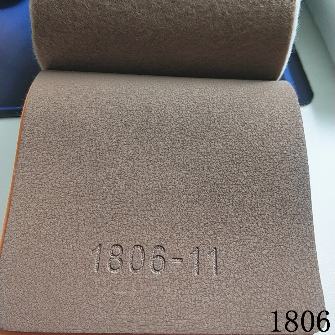 1.5mm solvent-free hydrolysis-resistant semi-PU /PVC artificial leather with a velvet base for car seats and office sofas pic 5