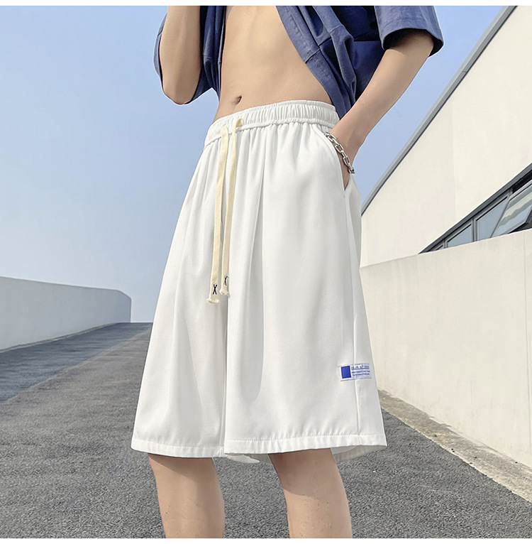 Ice silk shorts for men, summer thin basketball sports, quick-drying beach mid-length pants, loose workwear, casual 5-inch pants pic 16