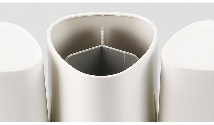 Soporte de cepillo de dientes de mesa de almacenamiento de baño creativo triángulo de plástico conjunto de copas de tocador sin perforación soporte de cepillo de dientes rack de objetos pic 6