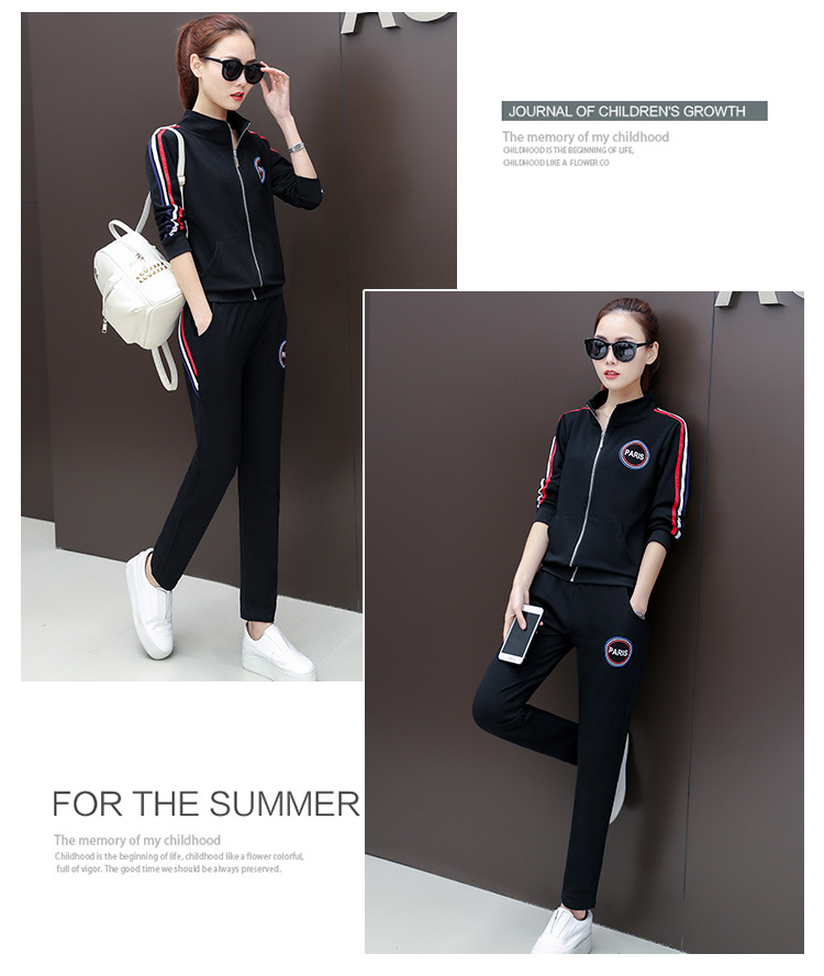 Two-piece sportswear set for women, 2020 new Korean spring style, fashionable long-sleeved sweatshirt for women, sportswear for spring and autumn pic 13