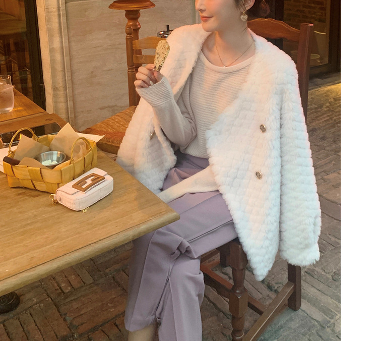 冬季新年羊羔毛皮草短款女网红羊剪绒布加迪全羊毛年轻短外套详情43