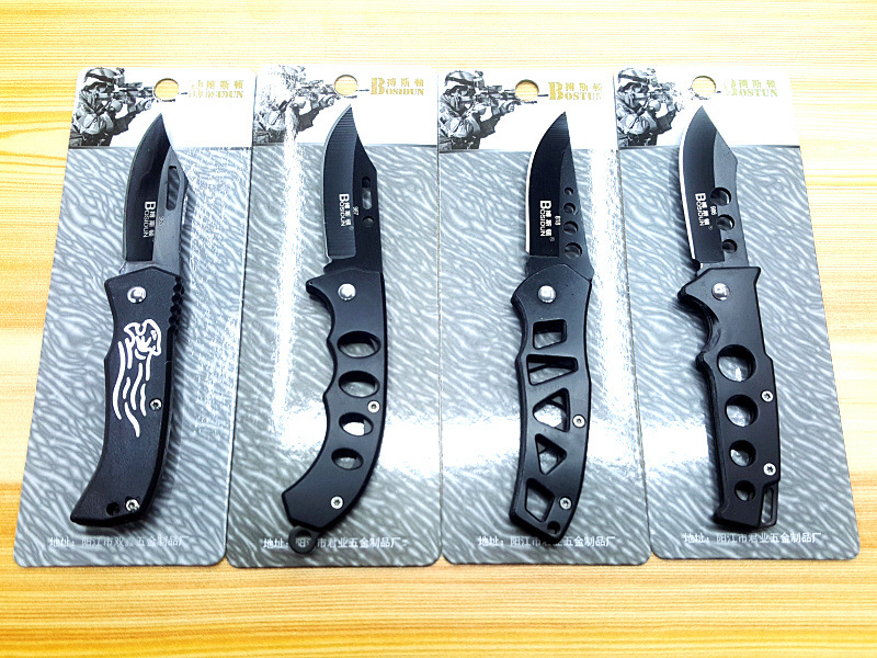 Boston outdoor folding knife, stainless steel fruit knife, portable folding camping knife, supermarket premium knife, military knife card pic 38