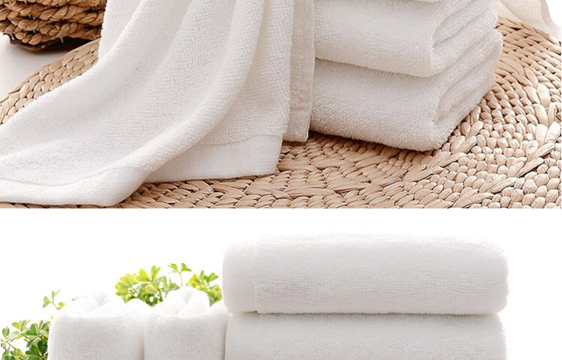 Wholesale pure cotton towels, 21 pieces, hotel bath towels, hotel bath white towels, embroidered logo, custom-made foreign trade towels pic 15