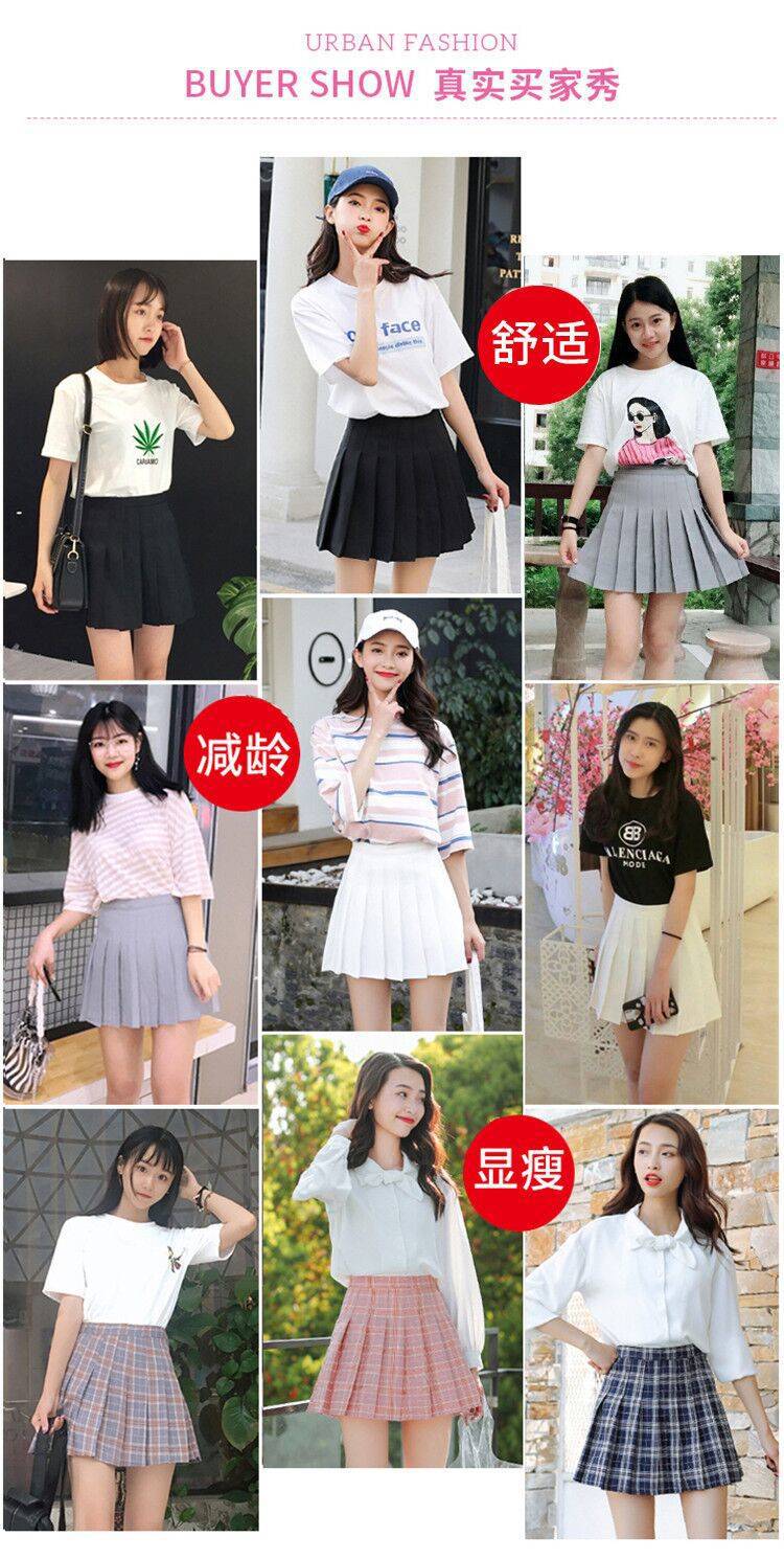 Pleated skirt for women, Spring/Summer jk white 2022 new style Korean high-waisted A-line short skirt, autumn/winter plaid half skirt pic 39