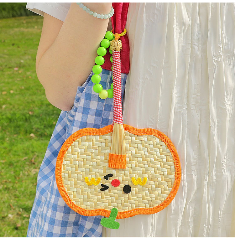 彩色蒲扇便携老式扇子夏天纯手工编织芭蕉扇拍照道具包包装饰挂件详情10