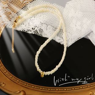 施家珍珠项链饰品女高级感精致毛衣链复古气质百搭小众锁骨链批发详情17