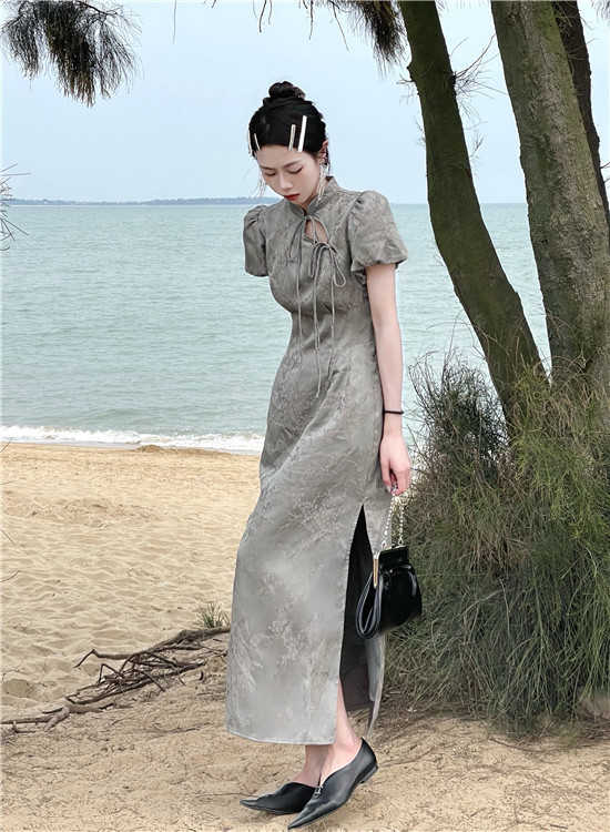 2022新款夏季新中式女装小众设计国风改良旗袍连衣裙详情1