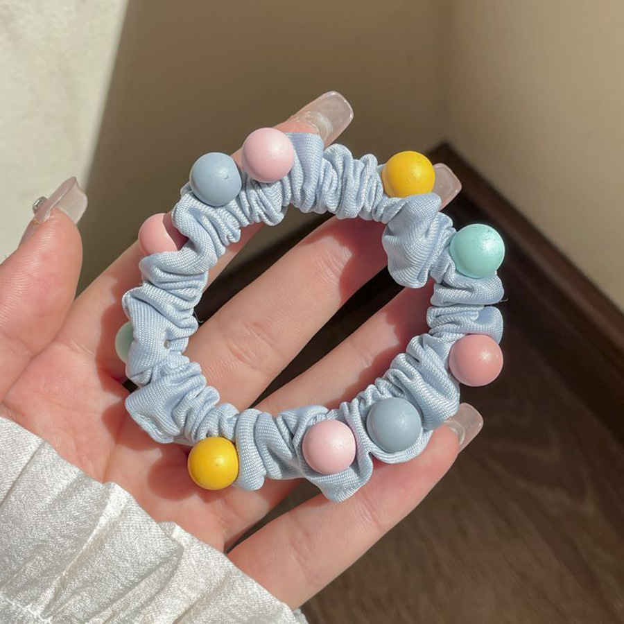 糖果色小肠发圈可爱少女森系头绳头饰丸子头皮筋马尾扎头发绳发饰详情10