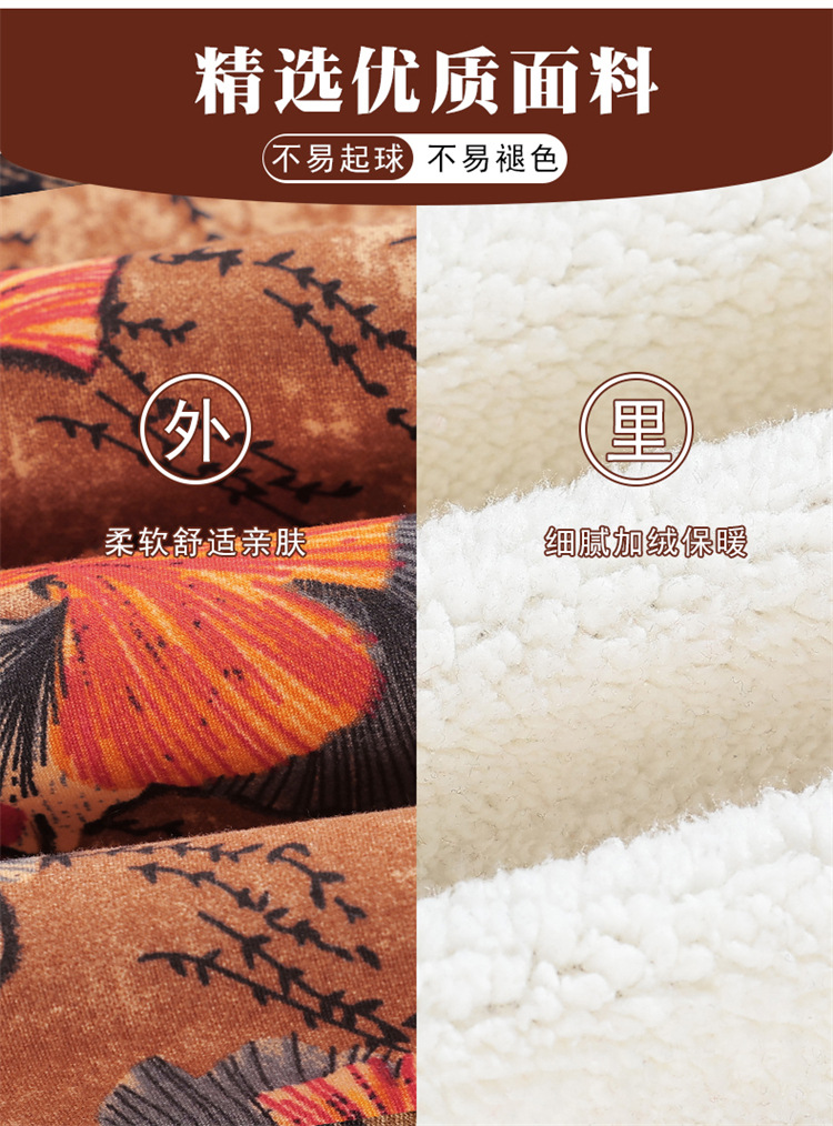 中老年人女装加绒加厚针织开衫妈妈保暖上衣服奶奶秋冬装毛衣外套详情2