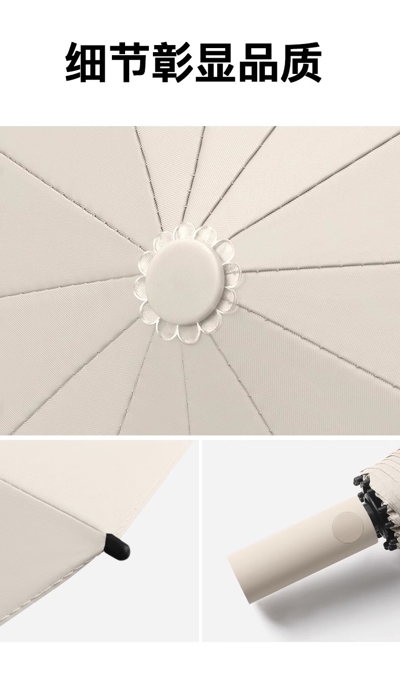 Customized all-weather folding automatic umbrellas, double large windproof umbrellas wholesale, black rubber sun protection and sunshade all-weather umbrellas pic 22
