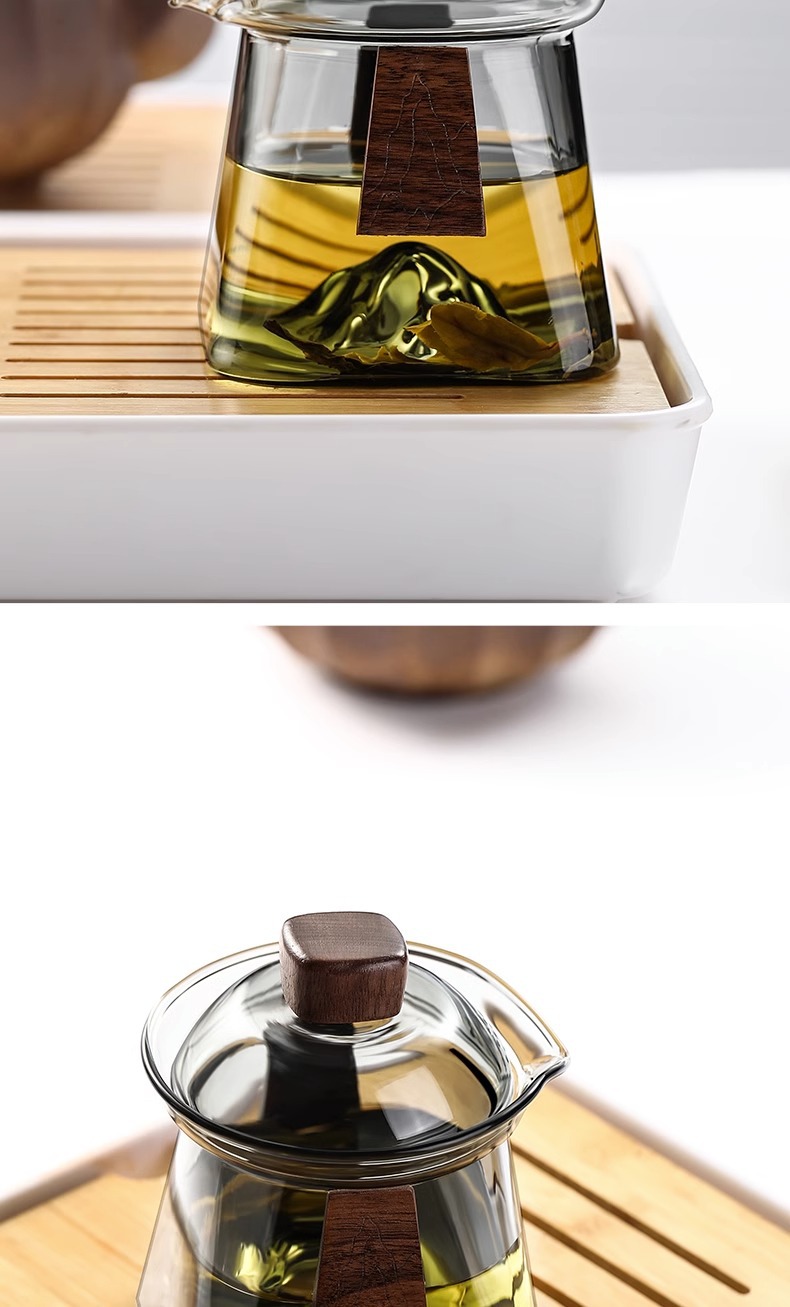 玻璃盖碗泡茶防烫单个大号不烫手三才手抓壶功夫茶具茶碗套装盖碗详情12