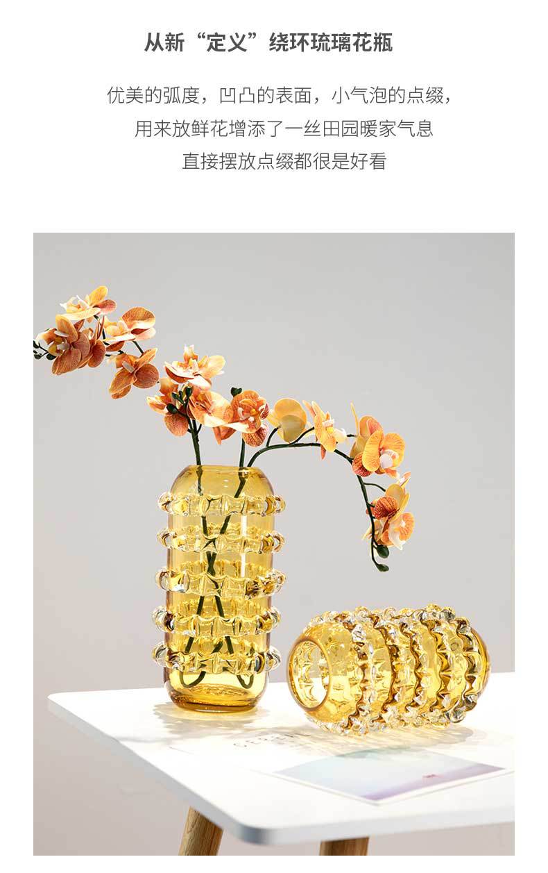 Modern light luxury glass vases, living room flower arrangements, glass flower vases, conference tables, entrance hall tabletops, decorative soft furnishings and ornaments pic 3