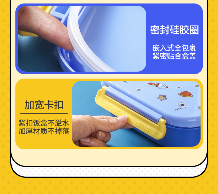 304不锈钢加水保温饭盒 儿童饭盒迷你便当盒可微波带盖学生餐盘详情6