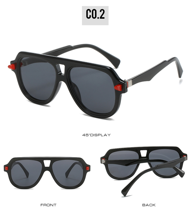 跨境新款大框墨镜欧美时尚男女蛤蟆镜简约复古款派对潮拍太阳眼镜详情8