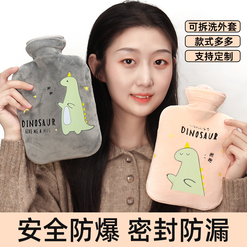 冬季新款注水热水袋高密度PVC学生简约暖水袋 可爱卡通便携暖手宝详情8