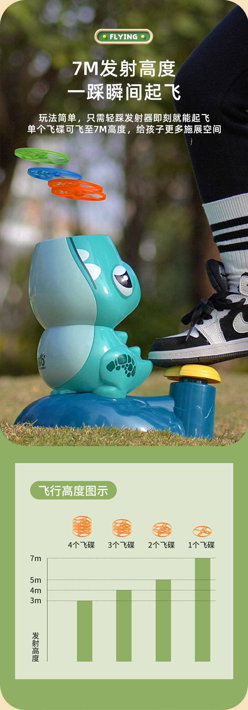 儿童汪汪脚踩飞碟竹蜻蜓双人亲子互动玩具发射冲天飞盘男女孩摆摊详情4