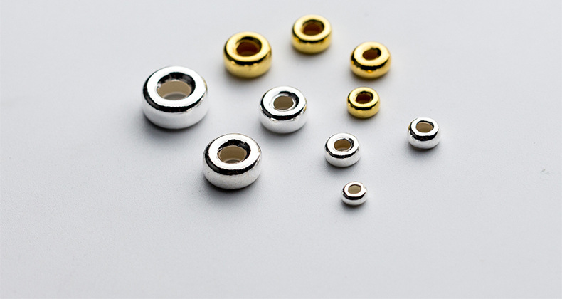 S925银水泡珠 圆环珠 车轮珠隔片垫片手工DIY饰品配件散珠S0303详情9