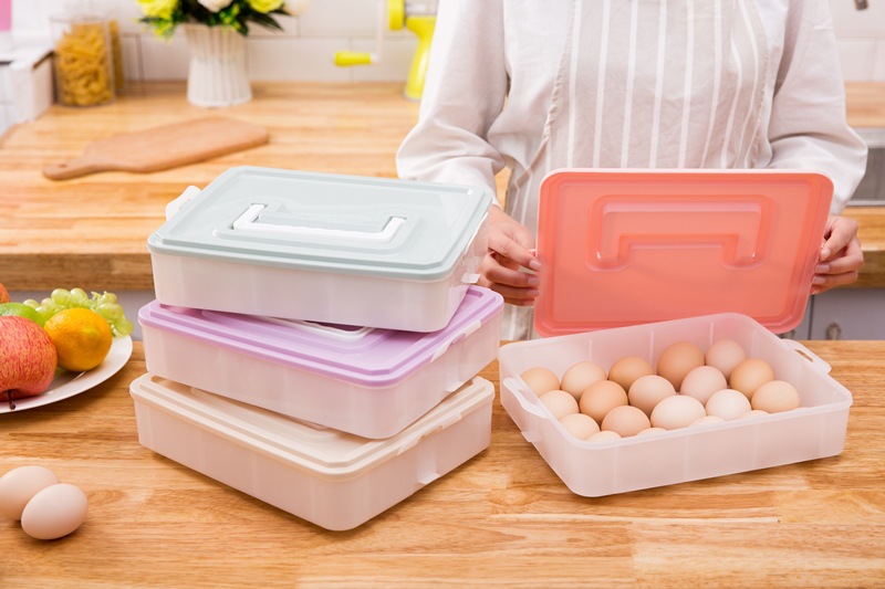 鸡蛋盒饺子盒冰箱保鲜收纳盒冻饺子馄饨盒分格托盘0750详情3