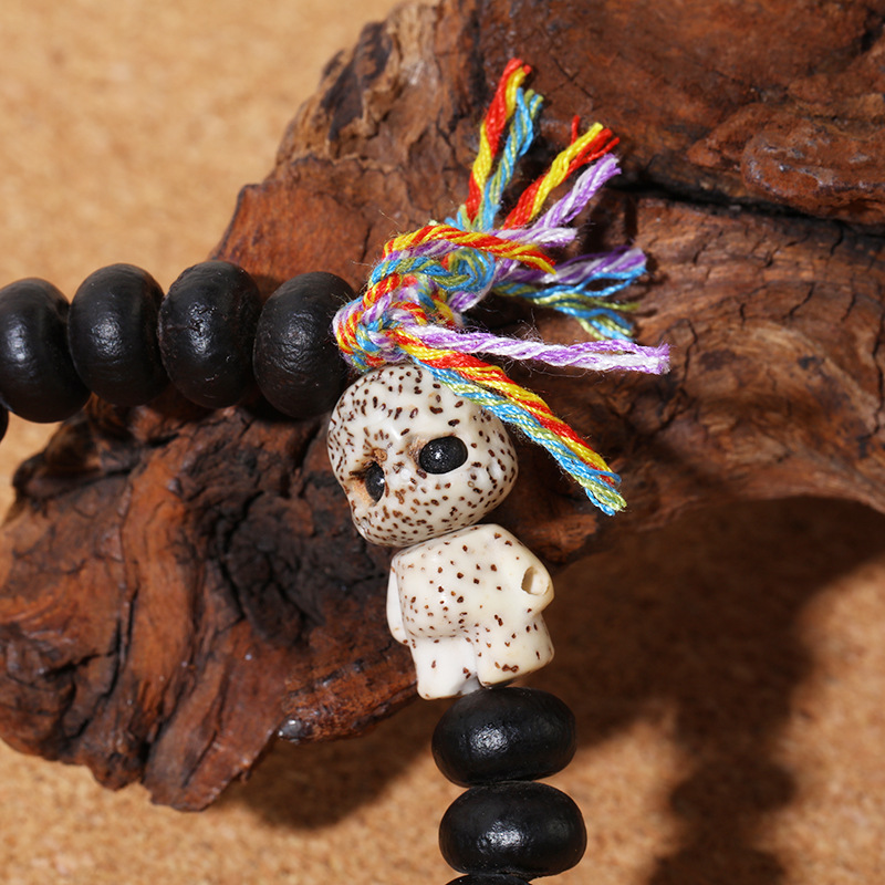 Purple gold bowl Abai prayer beads bracelet, Big Eye Cat single-loop bracelet, purple gold mouse Ebony running ring Buddhist prayer beads and cultural play accessories pic 6