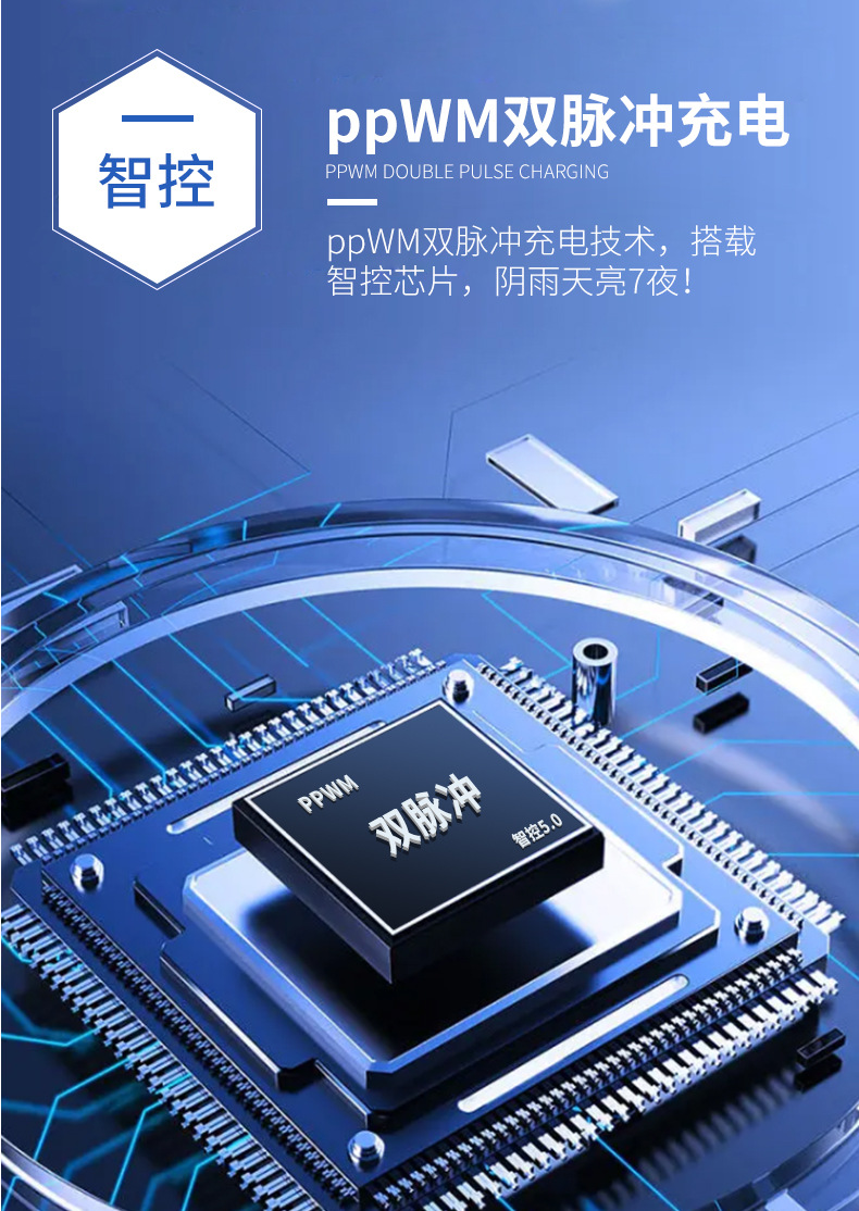 新款满天星太阳能投光灯 led光控防水路灯定时照明户外庭院灯批发详情9