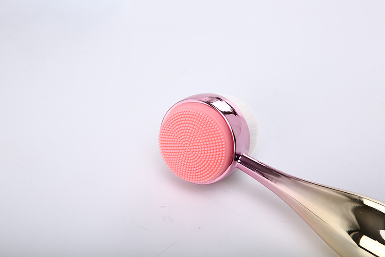 New bowling ball facial cleansing brush, electroplated facial cleansing brush, standing brush, manual double-sided silicone facial cleansing device for cleaning and blackhead removal, exclusively for export pic 15