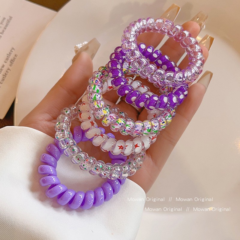Korean-style girl ~ High-quality grapevine telephone line hair tie, summer versatile hair cord, high appearance level, durable hair accessory pic 10
