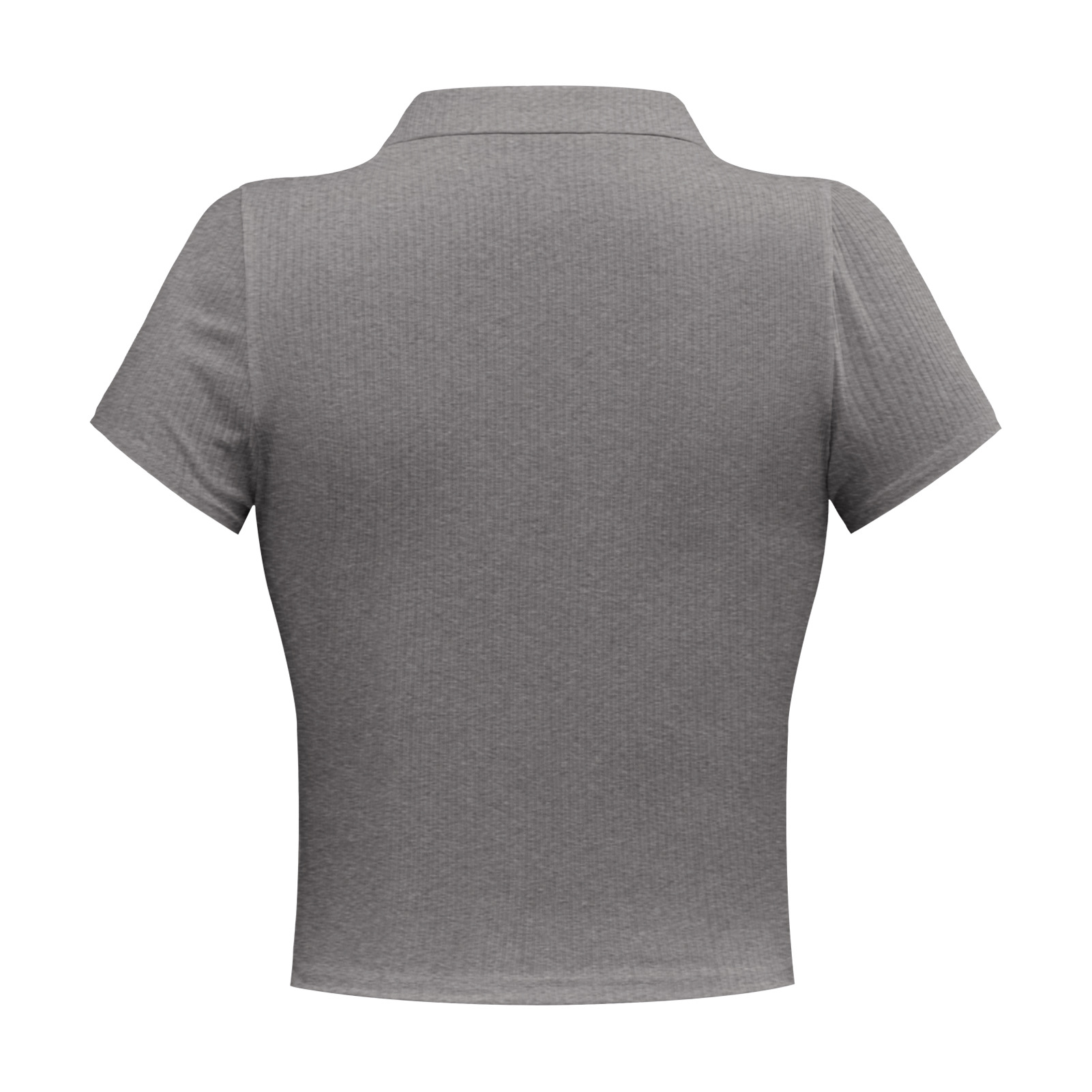 Moda europea y americana verano mujer retro chic recorte de la cintura sudadera corte corto polo manga corta casual camiseta top pic 45