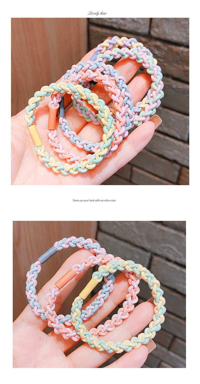 Simple and fresh cartoon hair tie, cute ponytail hair tie for girls, high elasticity and durable leather band hair band pic 2