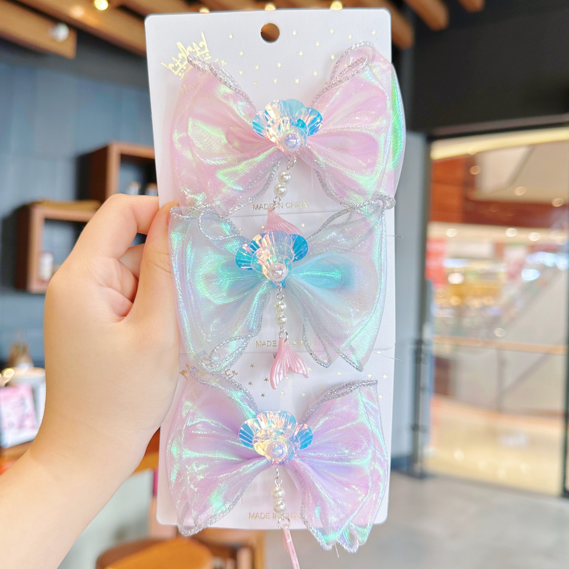 儿童日系 国潮系列精致鱼尾压夹可爱少女甜美超仙鸭嘴夹网红儿童发夹发饰详情10