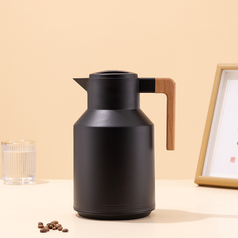 Nordic water thermos, large capacity coffee pot, 1L thermos water bottle, household thermos, glass inner liner, hot water bottle, open pic 7