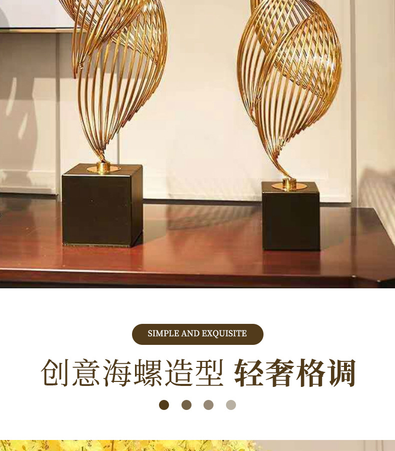 Customized creative TV cabinet ornaments, modern living room entrance metal ornaments, home decorations, and light luxury displays pic 3