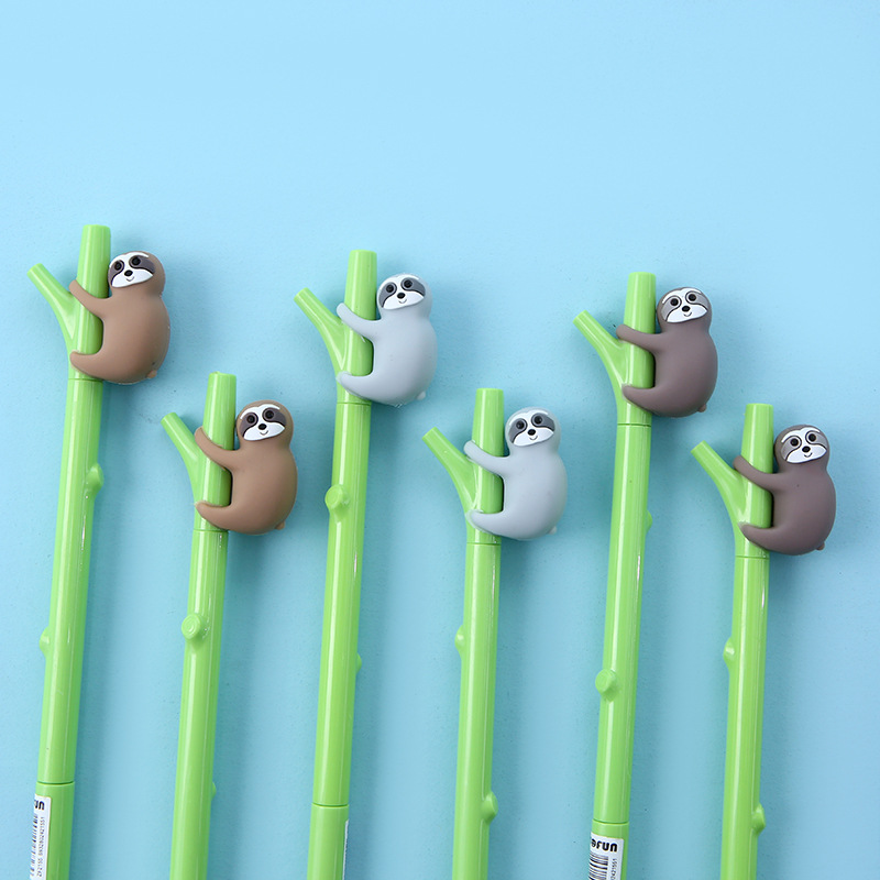 Wholesale of sloth silicone gel pens from the manufacturer, Zhongfan Creative, fresh and cute black gel pens, cute cartoon signature pens pic 24