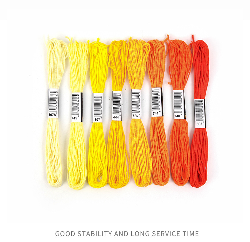 批发200色十字绣线8米6股刺绣线手工绣花线diy配色编织彩色棉线详情26