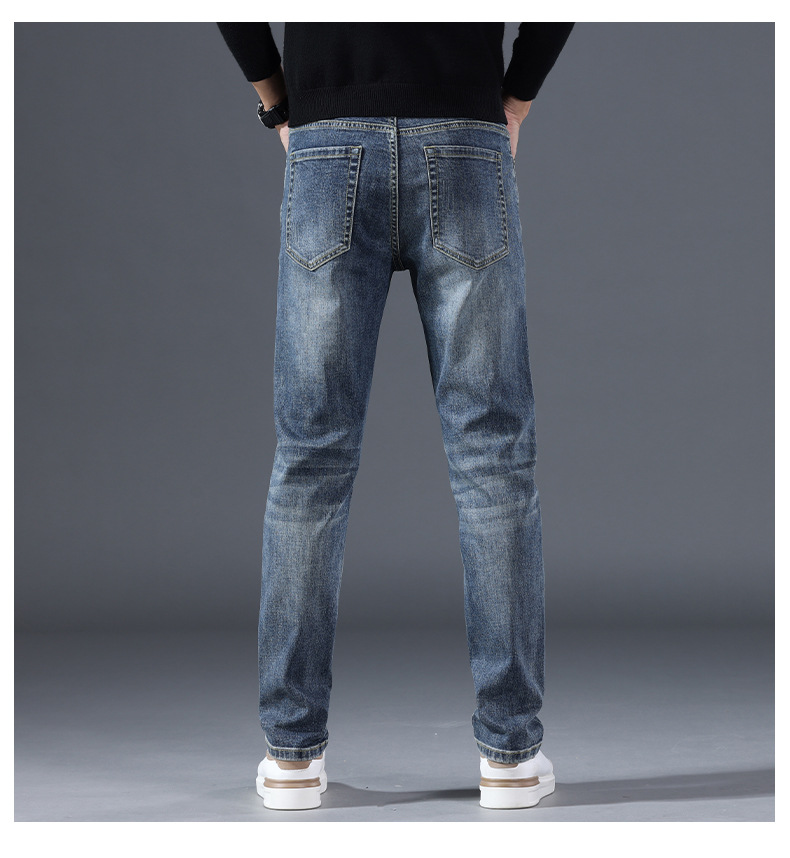 修身直筒牛仔裤男2025新款高端有弹性男士长裤春秋季休闲潮流裤子详情11