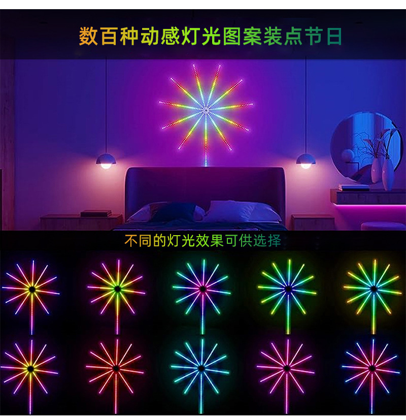 5050RGB烟花灯5V LED幻彩音乐声控灯带APP控制节日装饰RGB氛围灯详情2