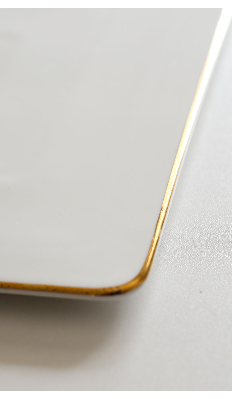 Gold-plated edge plates, ceramic Western plates, steak plates, creative Japanese sushi plates, sashimi square plates, cake flat plates, Internet celebrities pic 13